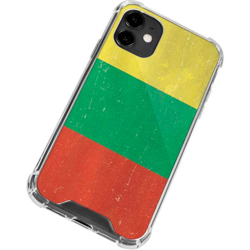 Lithuania Flag Distressed iPhone 12 Clear Case